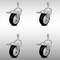 Service Caster 4 Inch SS Black Polyurethane 3/8 Inch Threaded Stem Caster Set Total Lock Brake SCC-SSTSTTL20S414-PPUB-BLK-381615-4 - alternate 1